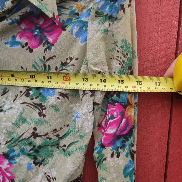 Vintage Trousers Up Floral Button Down Shirt Long Sleeve Sz 9 Small - Picture 6 of 9